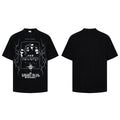 Waffle-knit short-sleeve T-shirt, black