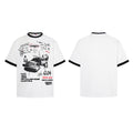 Waffle-knit short-sleeve T-shirt, white
