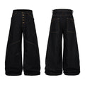 Raw denim jeans, black