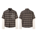 Faux-layered shirt      Brown