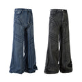 Heavy-duty patchwork denim trousers