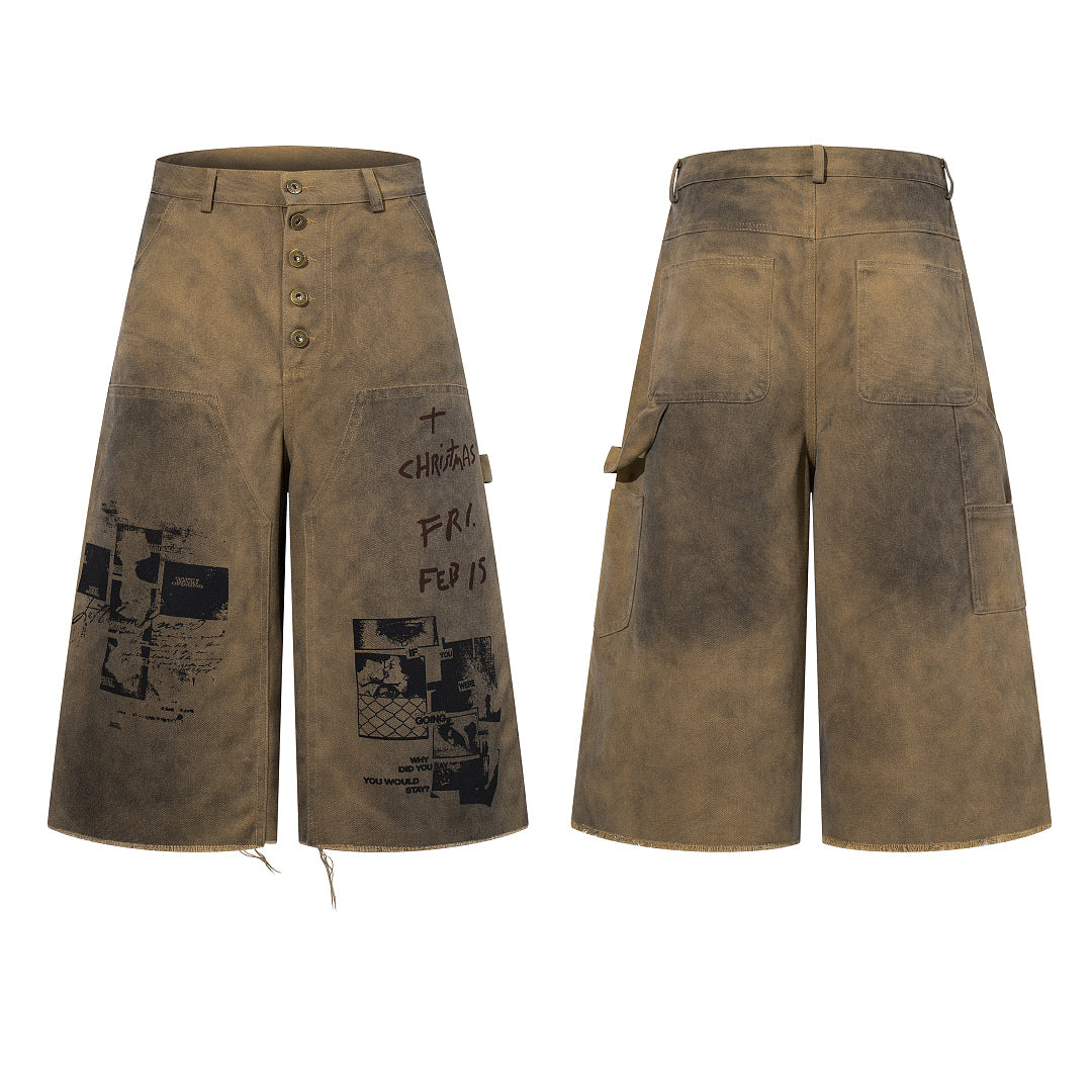Logging capri pants, khaki
