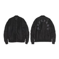 Bomber jacket — dark pink, gray, black