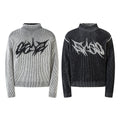 Reversible knit sweater, black