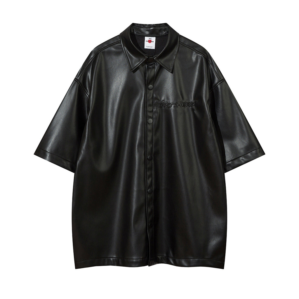 Leather shirt      Black