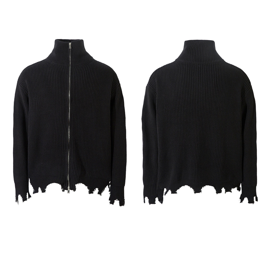 Zippered Knit Sweater