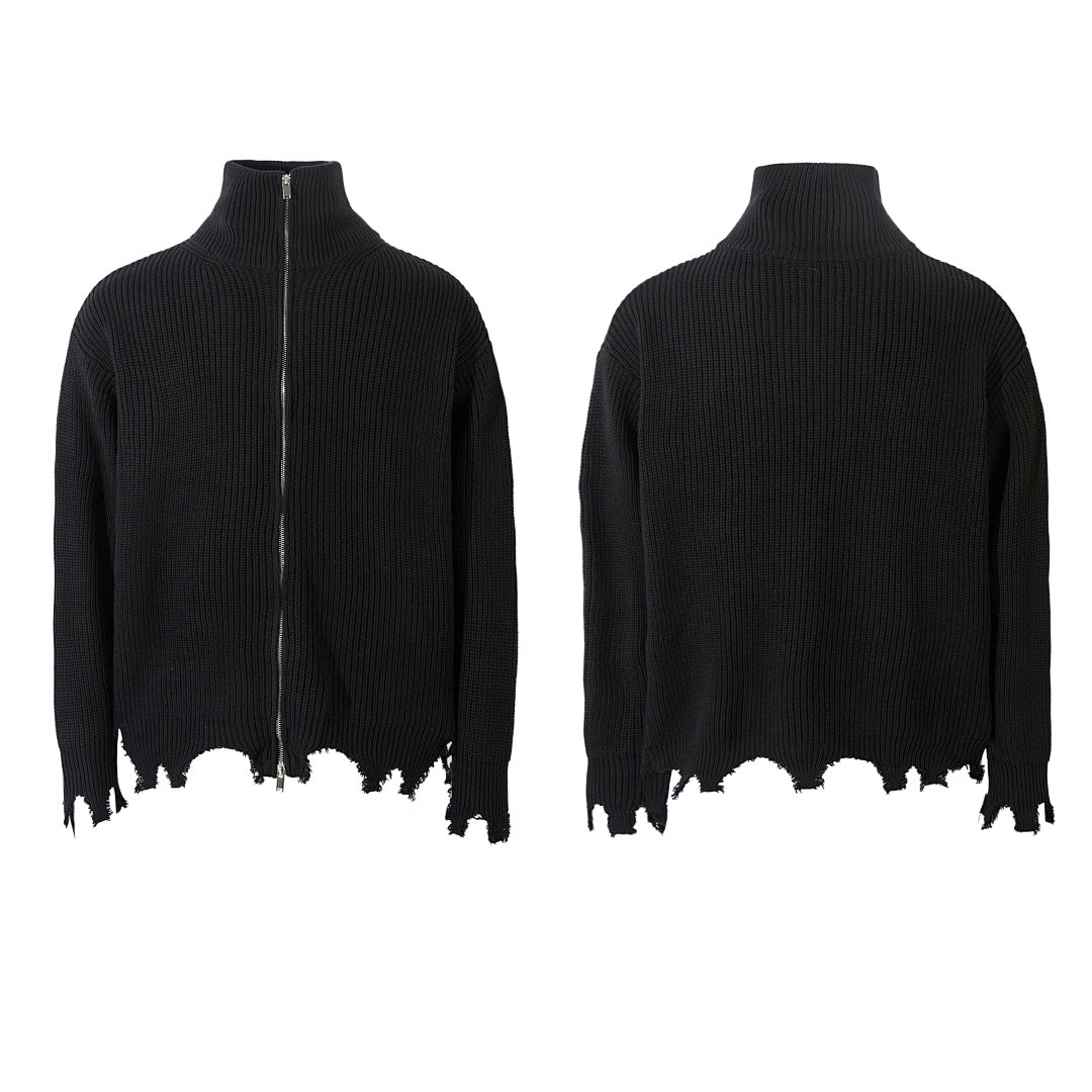 Zippered Knit Sweater