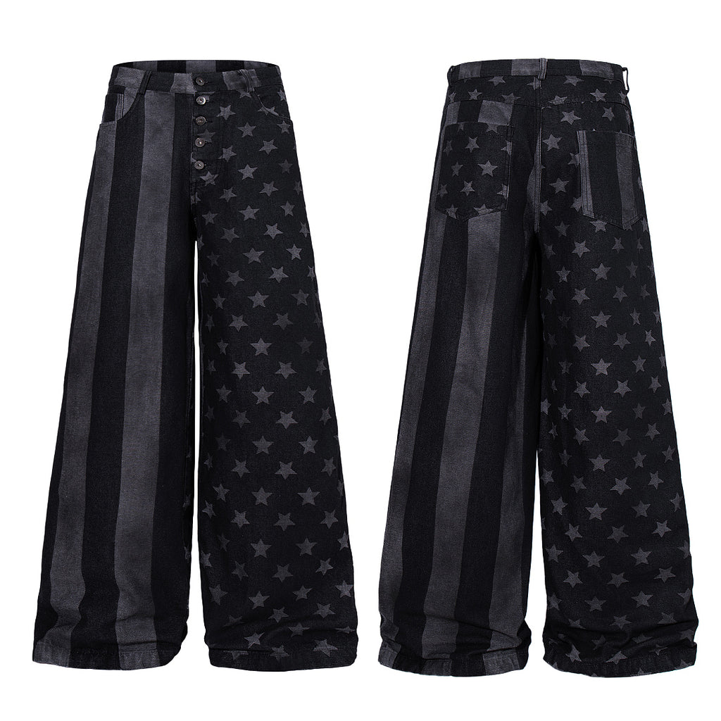 Distressed Denim Jeans, Black