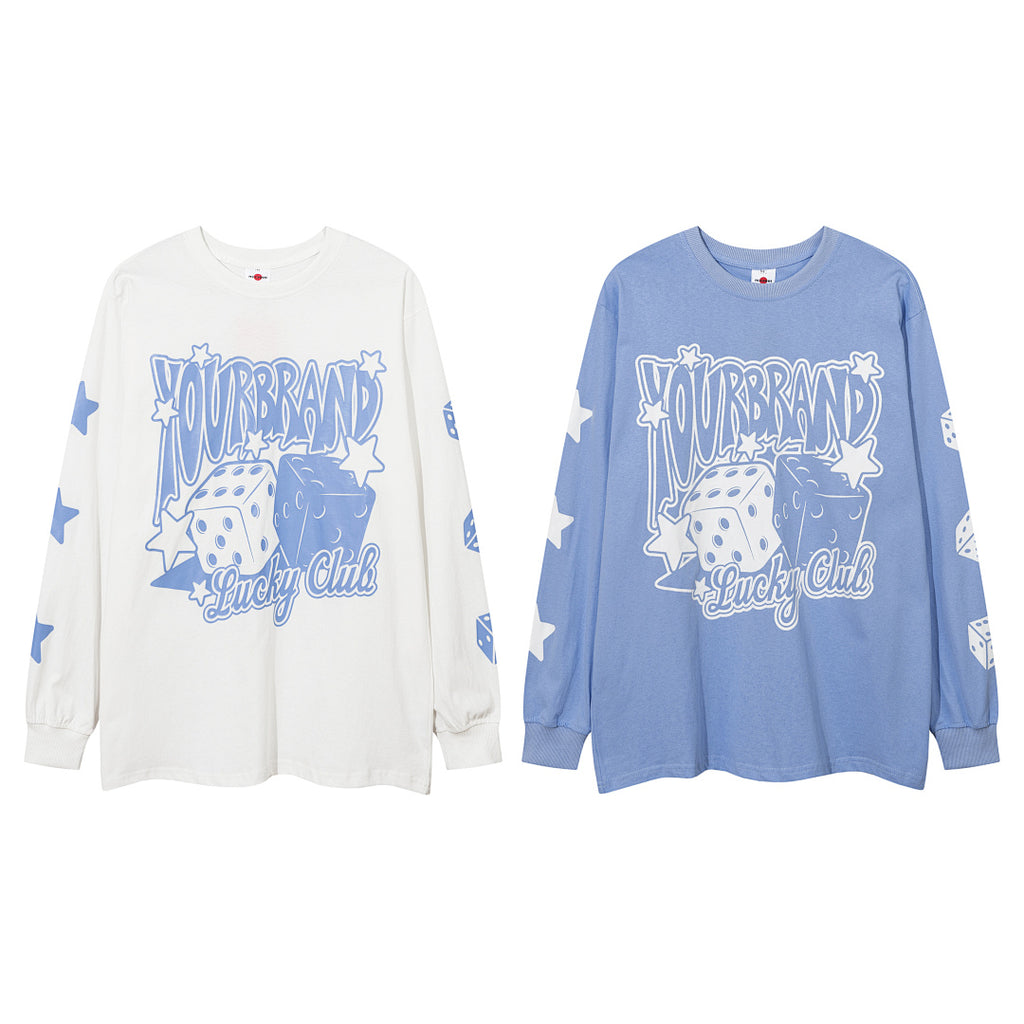 Long-sleeve T-shirt      Blue, White