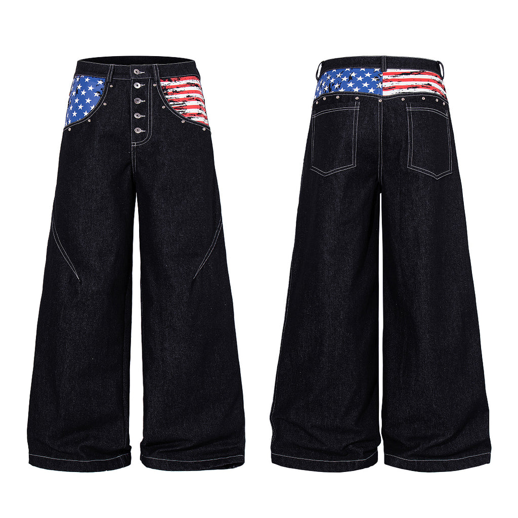 Raw Denim Jeans, Black