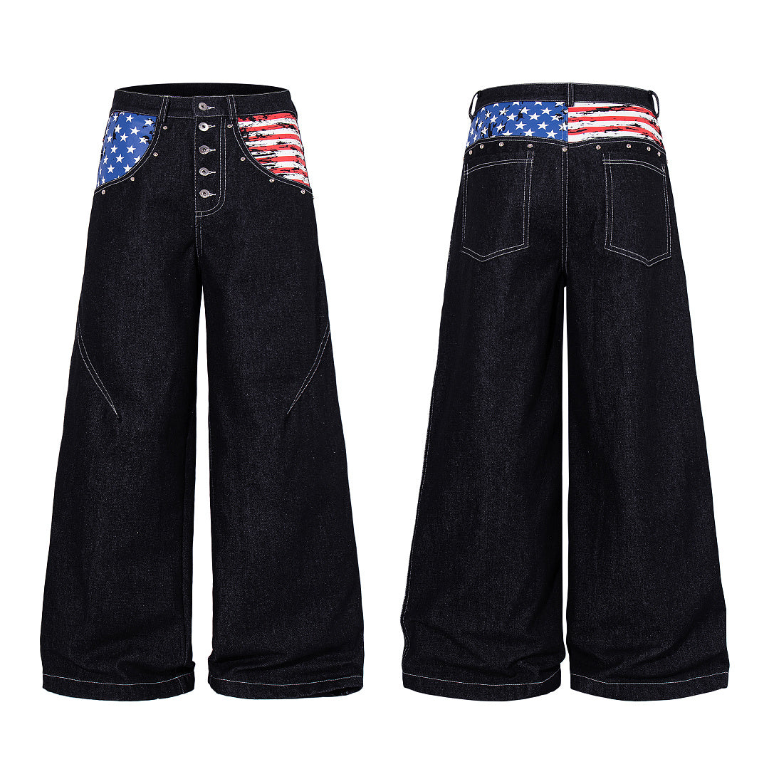Raw Denim Jeans, Black