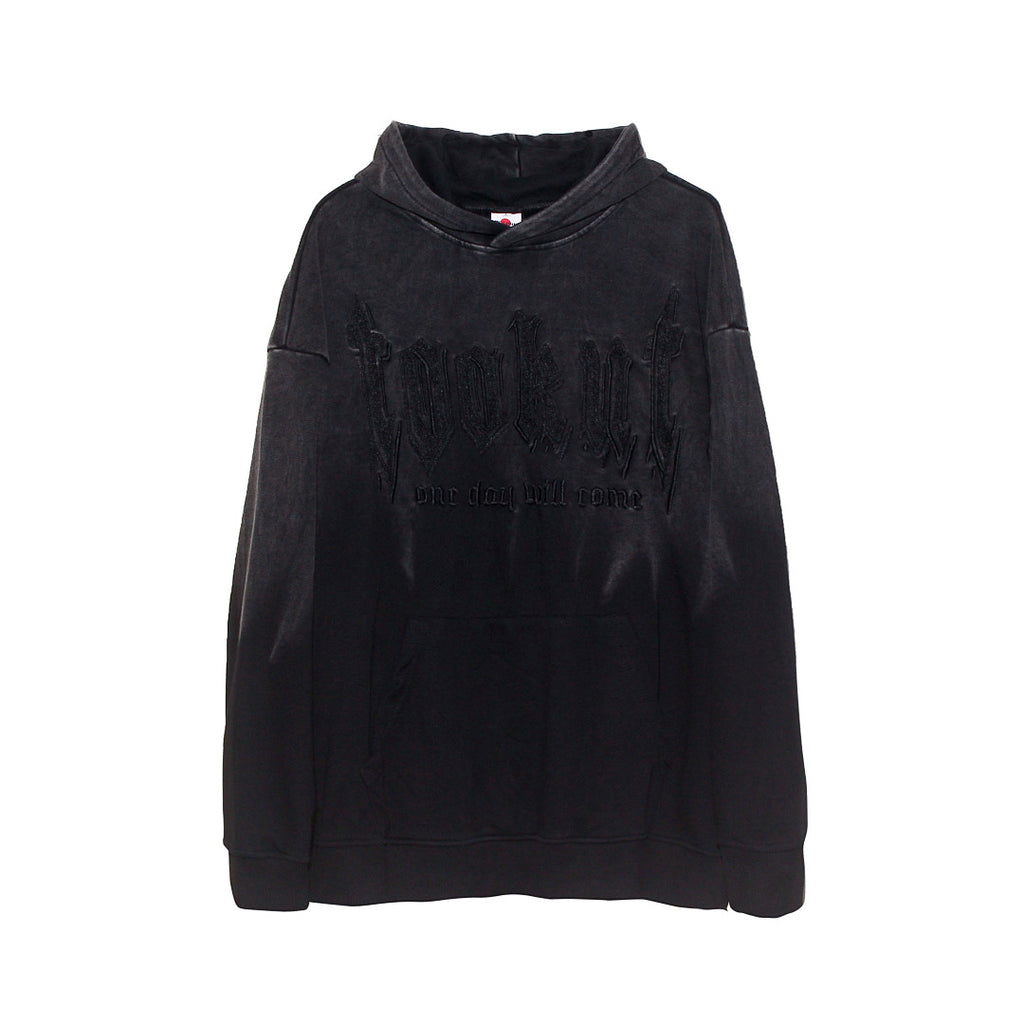 Black French terry sweatshirt fabric