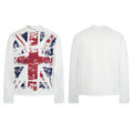 White long-sleeve slub cotton T-shirt