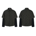 Faux-layered shirt      Brown