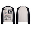 Black long-sleeve waffle-knit raglan T-shirt