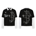 Faux-layered long-sleeve T-shirt