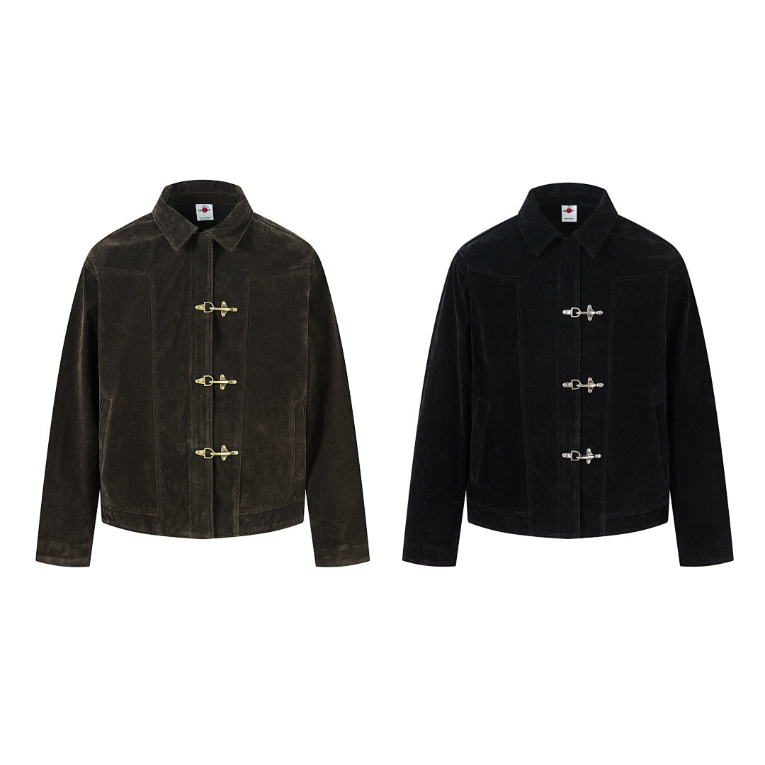 Suede Jacket – Brown, Black