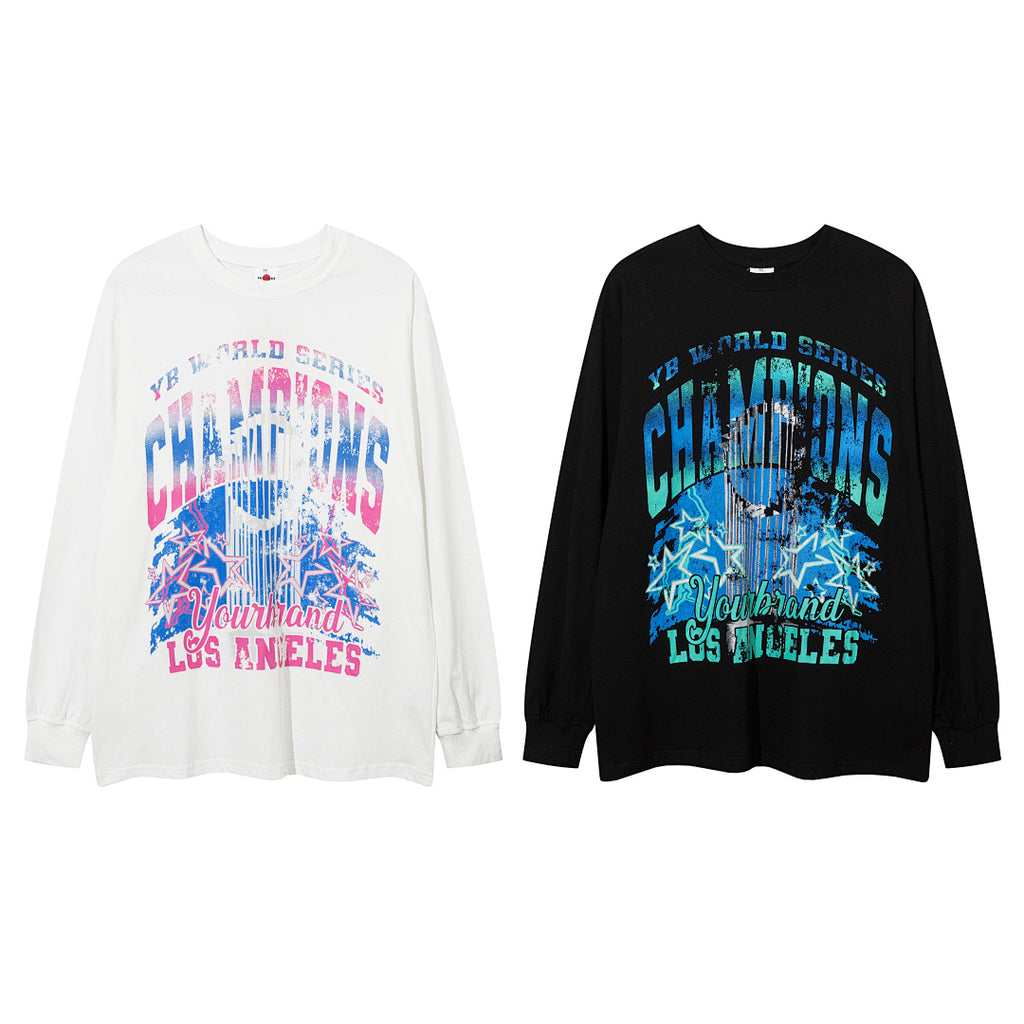 Long-sleeve T-shirt      Black, White