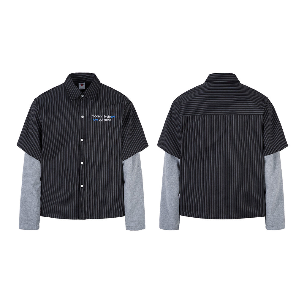 Faux-layered shirt – Black