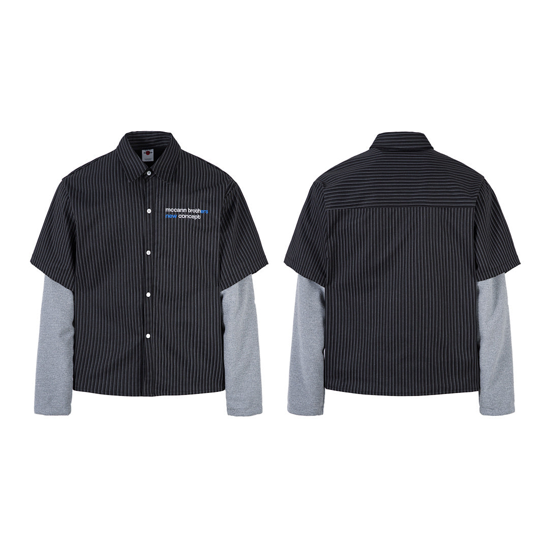 Faux-layered shirt – Black