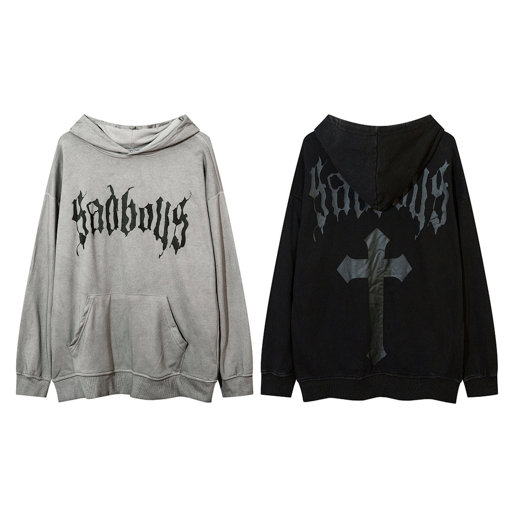 Terry sweatshirt, black, gray